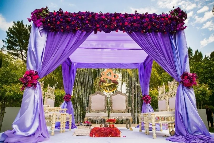 colourful wedding mandap