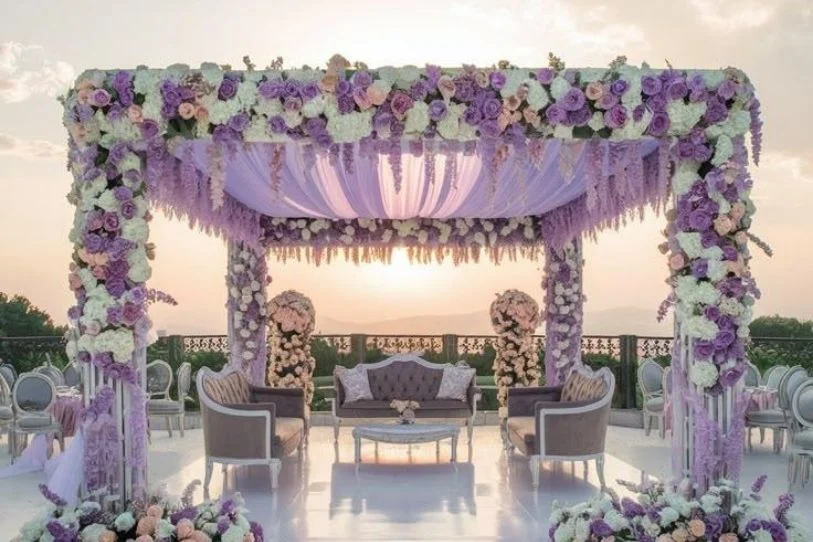 modern colour wedding mandap
