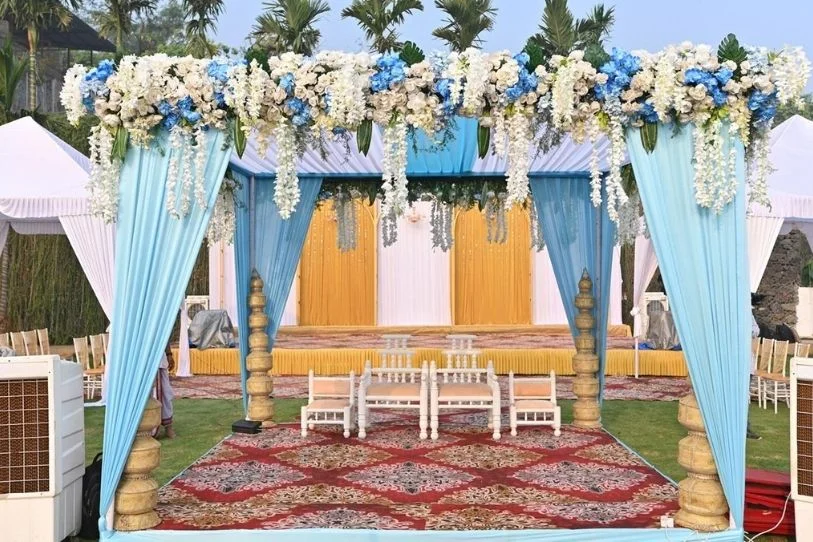 pastel wedding mandap
