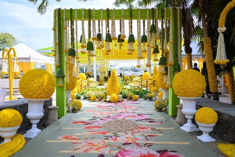 marigold wedding decoration Rajasthan