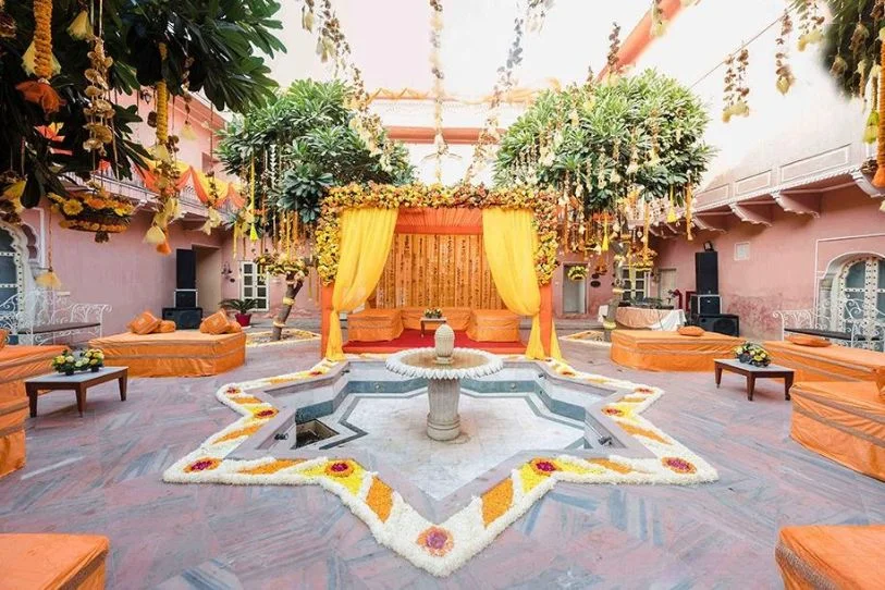 Traditional Marigold Wedding Décor