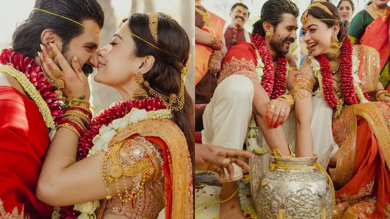 vijay and rashmika wedding look